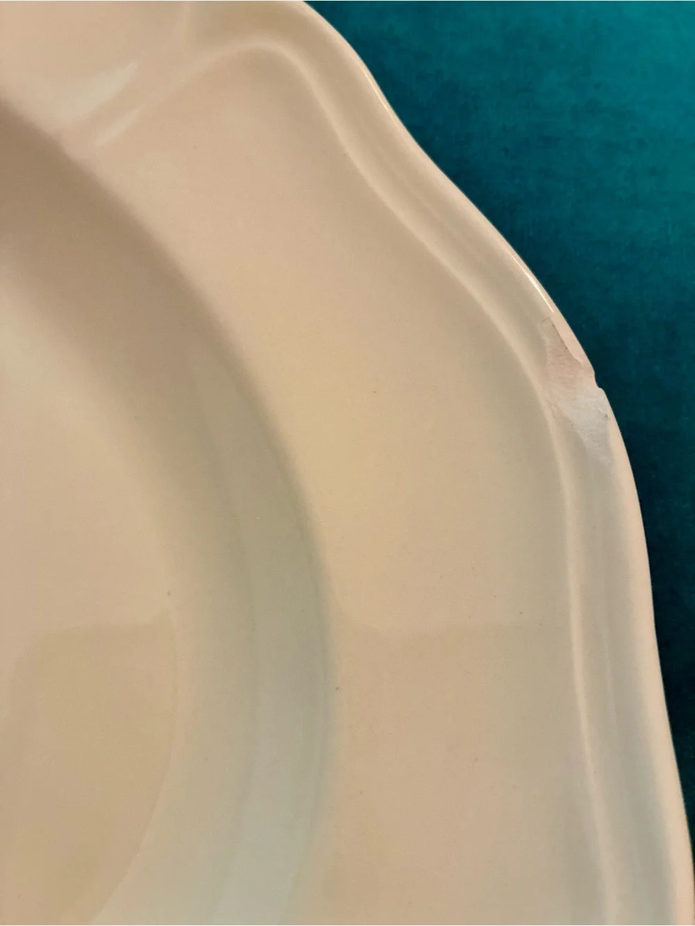 Wedgwood Queens Shape Plain Cream Oval Serving Platter
